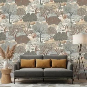 ( Evergreen Forest wallpaper in beige) EW