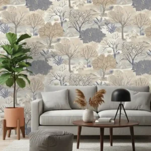 ( Evergreen Forest wallpaper in blue ) EW