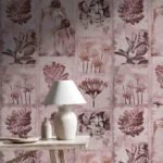 (Floral Radiation wallpaper in Pink ) EW)