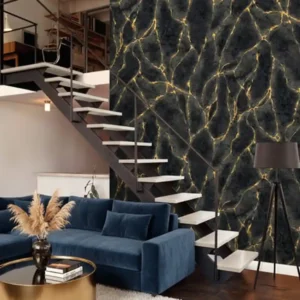 ( Golden Repair wallpaper in black ) EW