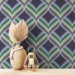 (Hourglass Trellis wallpaper in Purple ) EW)