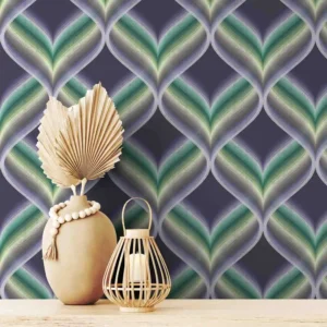 (Hourglass Trellis wallpaper in Purple ) EW)