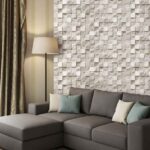 ( Magnesite wallpaper in living room ) EW