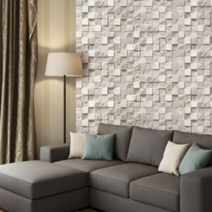 ( Magnesite wallpaper in living room ) EW