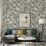 ( Mysterious wisteria wallpaper in black ) EW