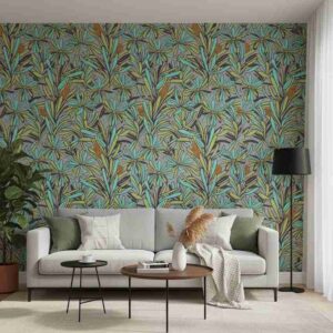 (Mysterious wisteria wallpaper in green ) EW