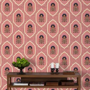 (Qalam-E-Kamal wallpaper in Pink ) EW)