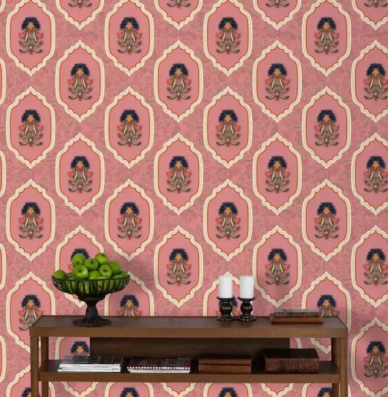 (Qalam-E-Kamal wallpaper in Pink ) EW)