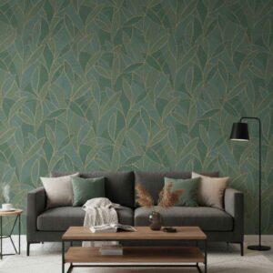 ( Ramsey Leaves wallpaper in green ) EW