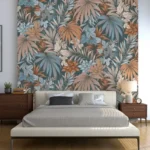 ( Vertical Herbaceous wallpaper in blue ) EW