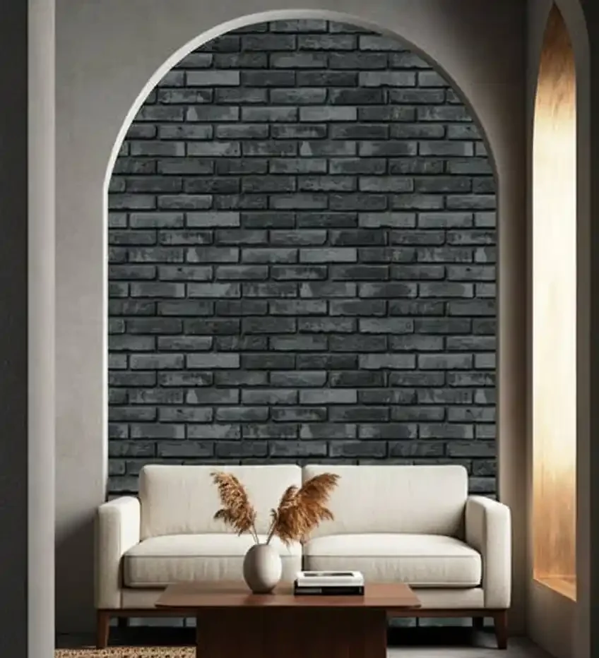 ( Vintage Brick wallpaper in black ) EW